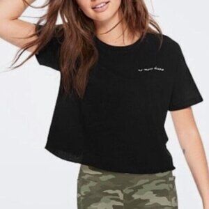 NWT | Victoria’s Secret PINK "No More Drama" Cropped Graphic Tee | Size Large